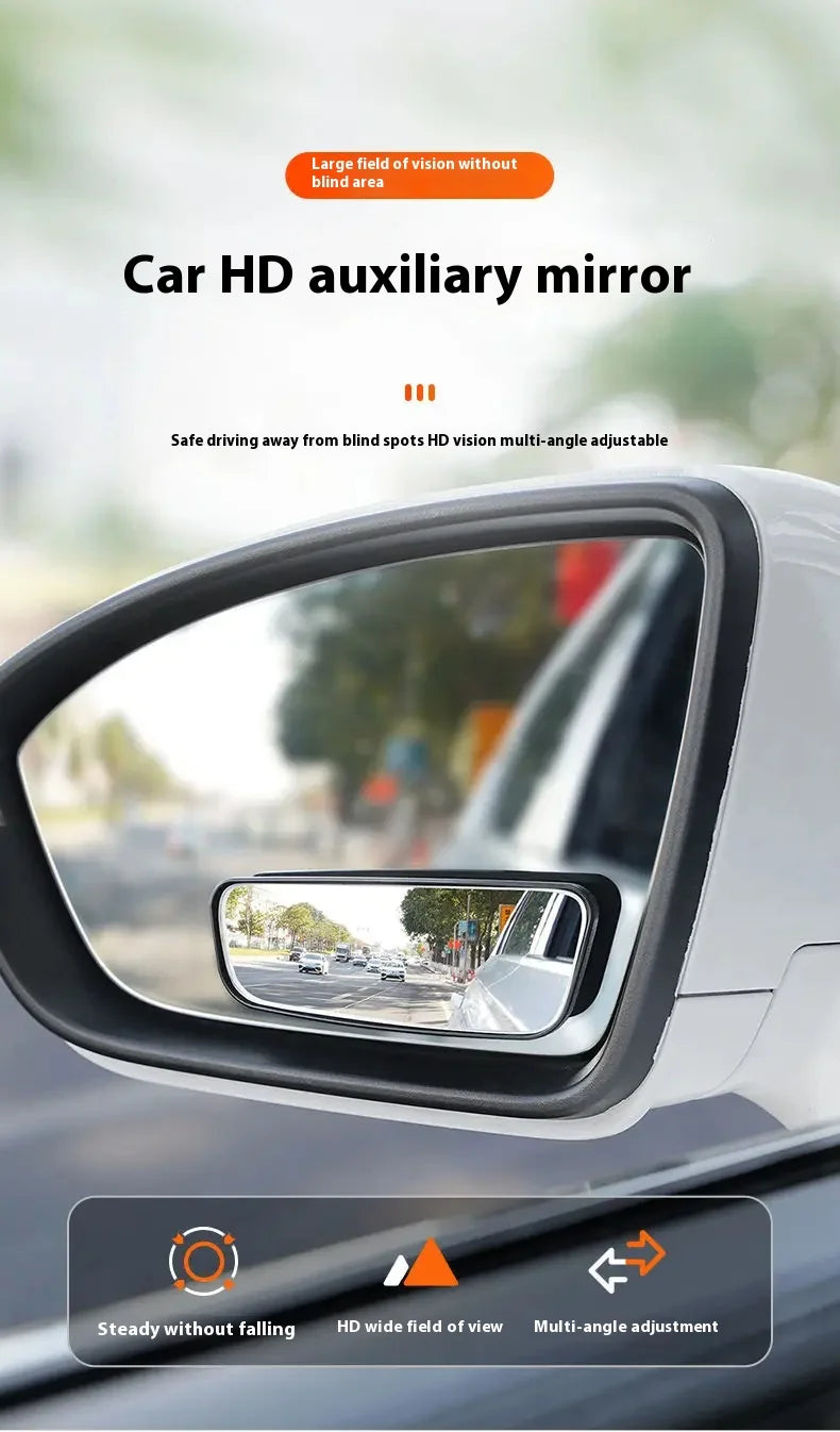 2Pcs 360 Degree Adjustable Blind Spot Mirror Car Auxiliary Rearview Convex Mirror Round Frame Wide Angle Mirrors for Car Reverse