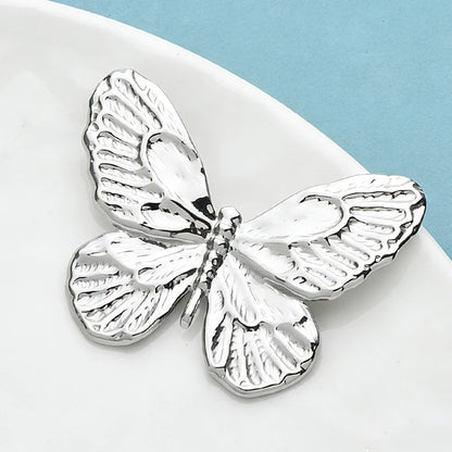 Wuli&baby Stainless Steel Butterfly Brooches For Women Unisex 2-color Beautiful Insects Office Casual Brooch Pins Gifts