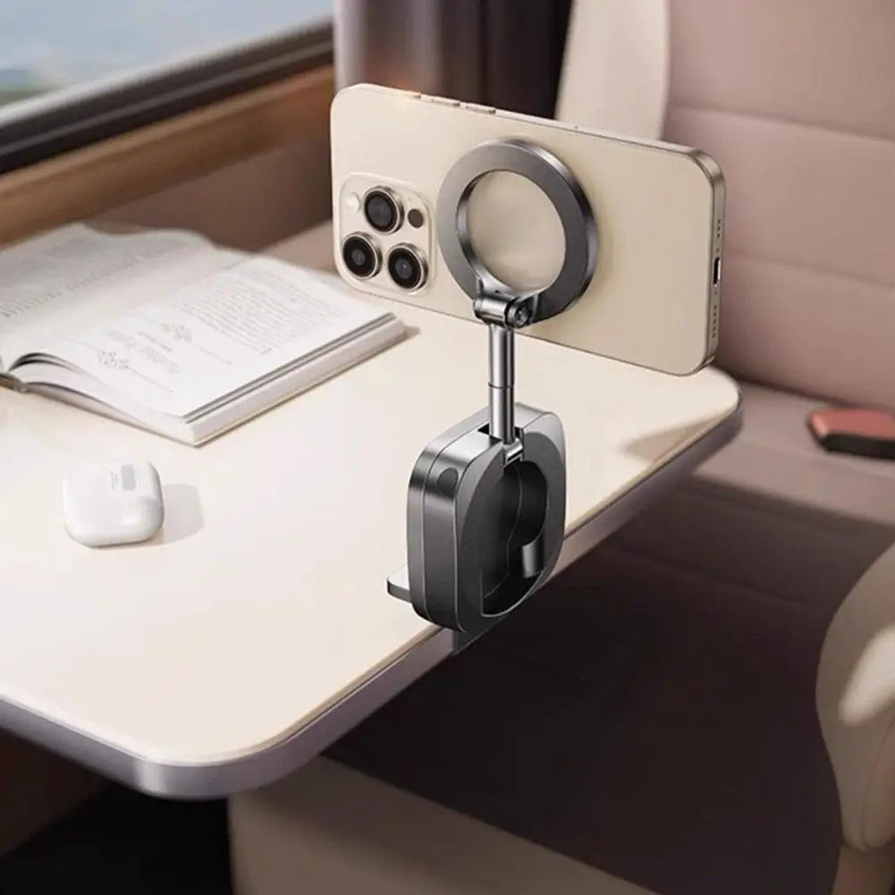 MagSafe Car Airplane Phone Holder Foldable 360° Rotation Dashboard Stand for iPhone 17 16 15 Travel Essentials Flight Compatible