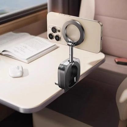 MagSafe Car Airplane Phone Holder Foldable 360° Rotation Dashboard Stand for iPhone 17 16 15 Travel Essentials Flight Compatible