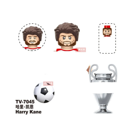 2026 NEW World Famous Football Players Figurine Messi Ronaldo Neymar Lewandowski Mini Action Building Block Model Toy Kids Gifts