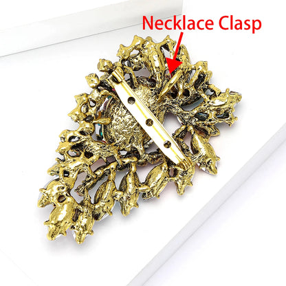 Beaut&Berry Vintage Crystal Glass Brooches for Women Unisex Court Pins Friends Party Gifts Banquet Jewellery Accessories