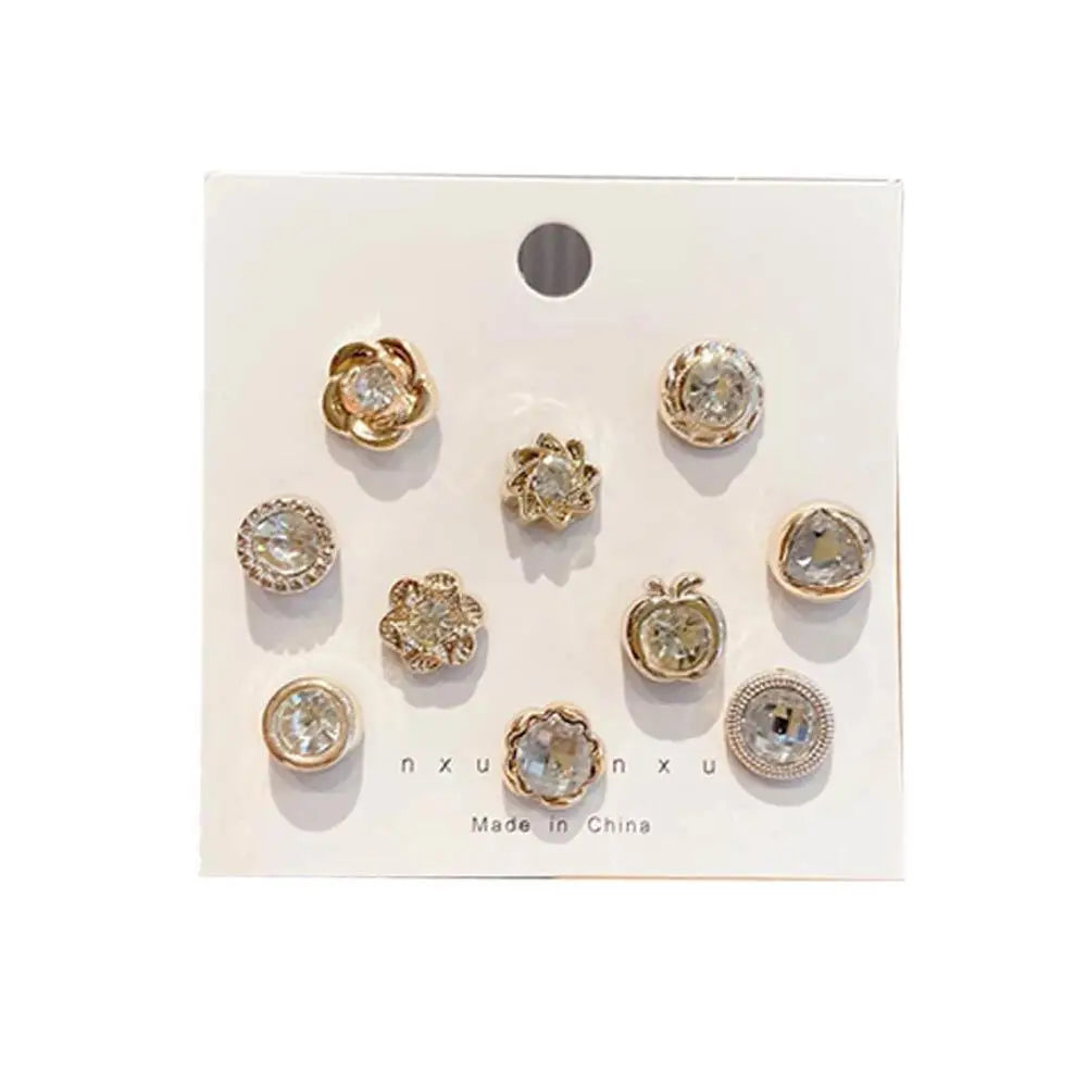 10pcs Trendy Collar Needle Buckle Fixed Pin Brooch Jewelry For Women Brooch Fashion No Punching Magnetic Buckles For Shirts