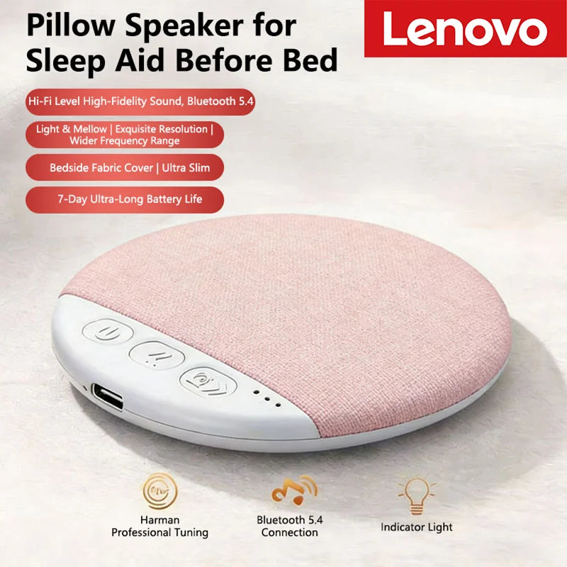 Lenovo Mini Sleeping Bluetooth Speaker Nature Sound White Noise Soundbar Wireless MP3 Music Player Thin Timed Shutdown Audio Pla