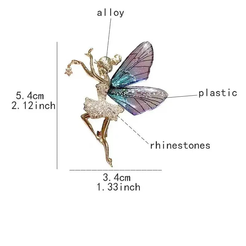 Multicolour Trendy Acrylic Brooches Faery Elf Butterfly Dragonfly For Women Fashion Insect Jewelry For Birthday Party Daily