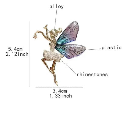 Multicolour Trendy Acrylic Brooches Faery Elf Butterfly Dragonfly For Women Fashion Insect Jewelry For Birthday Party Daily
