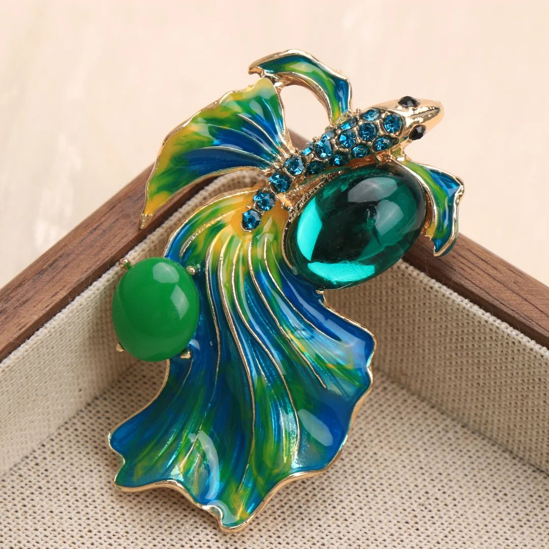 Baroque Luxury Beautiful Fish Design Brooch for Men and Women, JewelryAccessories, Wedding, Holiday, Party, Couple'sSurpriseGift