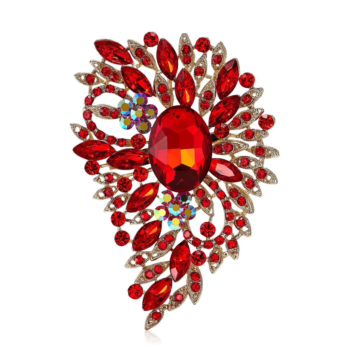 Beaut&Berry Luxury Crystal Large Glass Brooches for Women  Rhinestone Pins Friends Party Gifts Banquet Jewellery Accessories