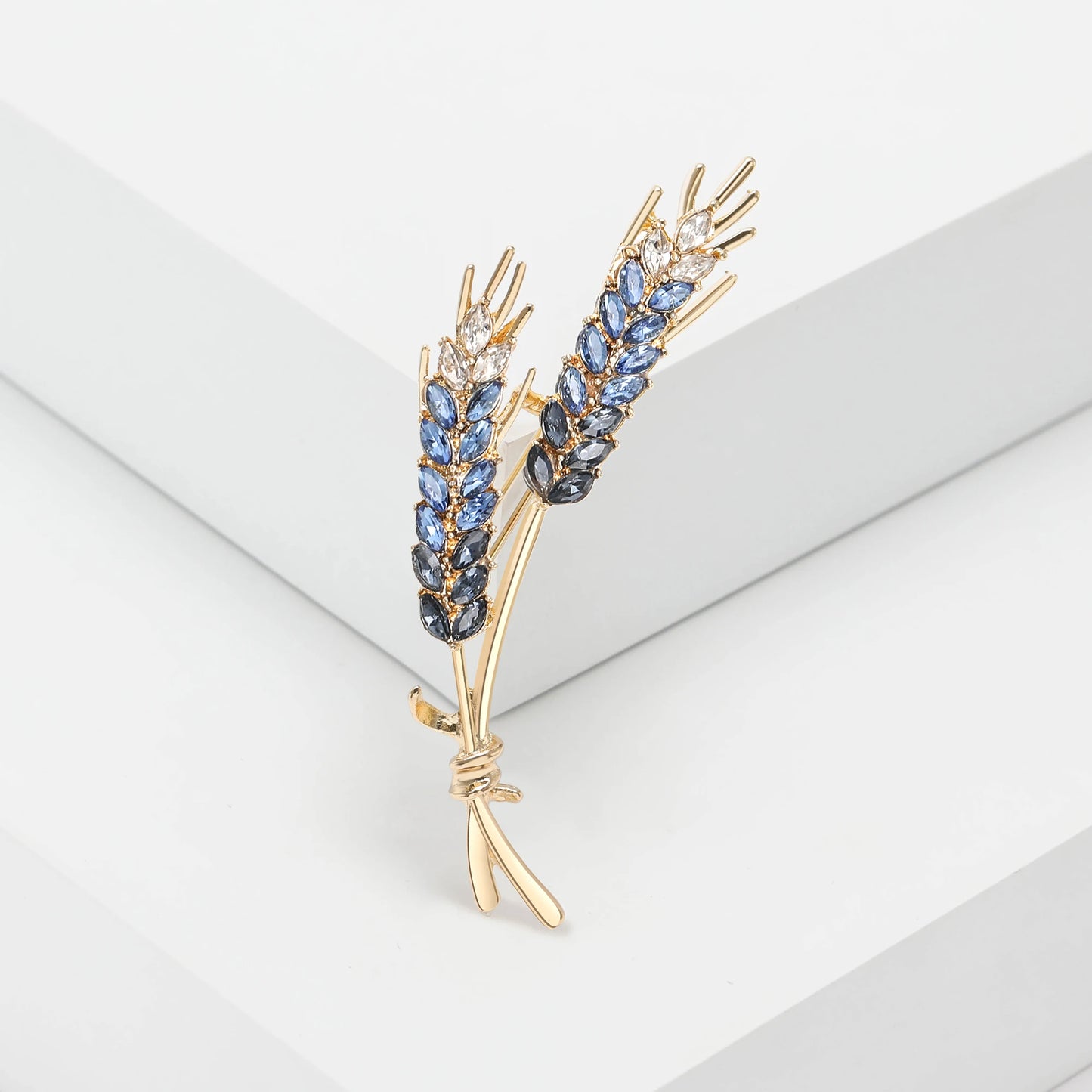Rhinestone Wheat Ear Brooches for Women Unisex Enamel Wheat Plant Pins Banquet Party Backpack Gifts Jewelry Accessories
