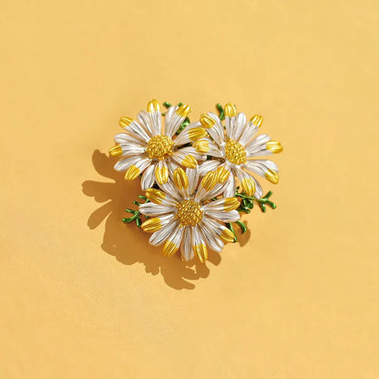 SKEDS Ladies' Exquisite Countryside Chrysanthemum Brooch Elegant Suit Accessory Coat Corsage High-End Luxury Sunflower Pin