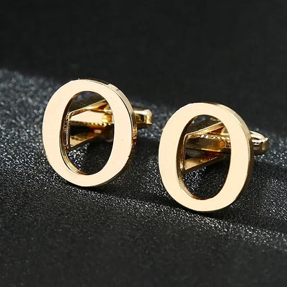High Quality Gold Color English Letters A-Z Cufflinks for Men Luxury Jewelry Shirt Cuff Links French Business Accessories