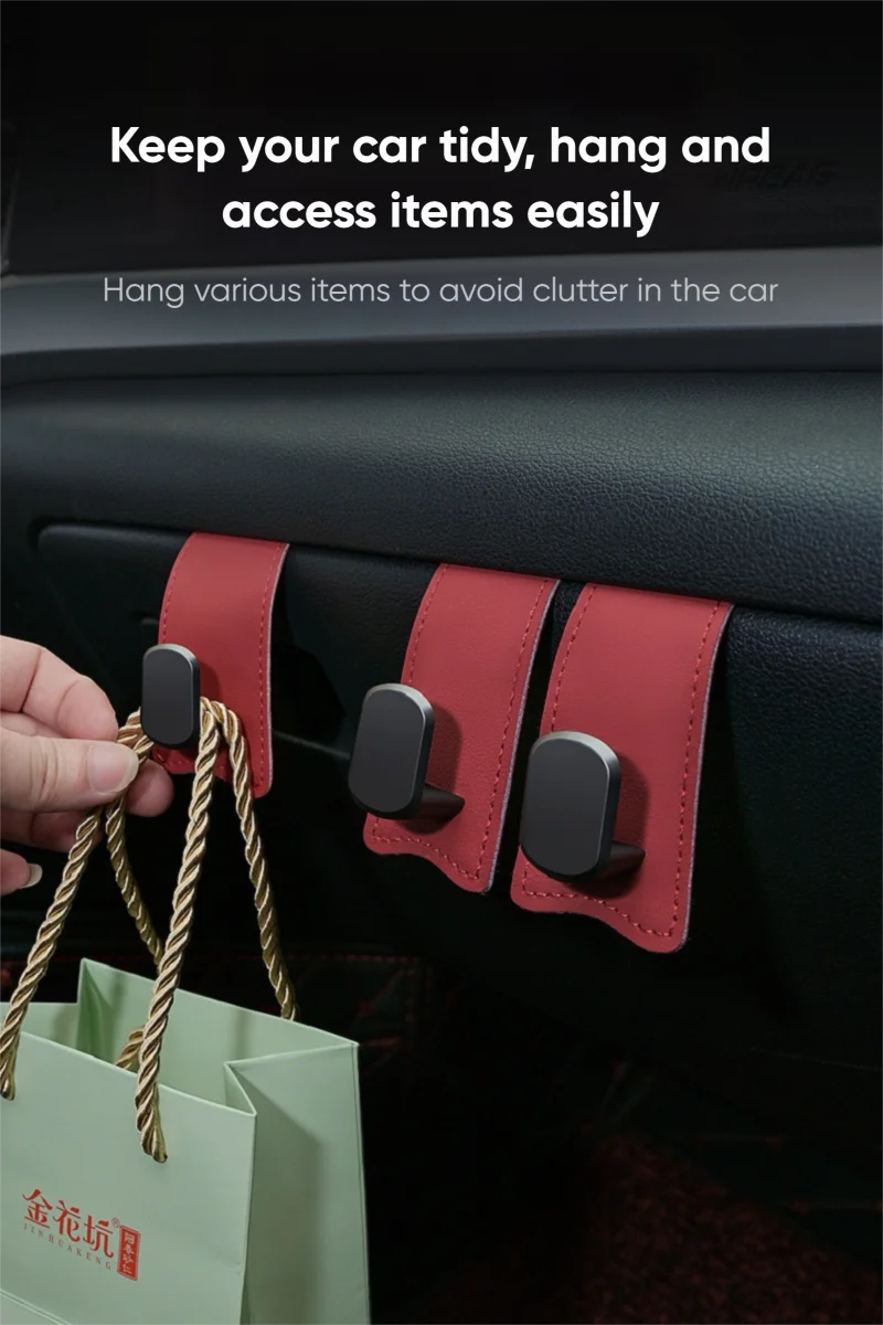 RazorRide Universal Car Passenger Glove Box Hooks Aluminum Alloy Hanging Hook Purse Bag Hat Hanger Holder Auto Interior Storage