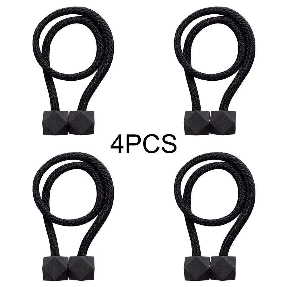4pcs Curtain Tiebacks with Strong Magnet Thick Rope Design for Bedroom Living Room Kitchen Durable Plastic Home Decor Accessory