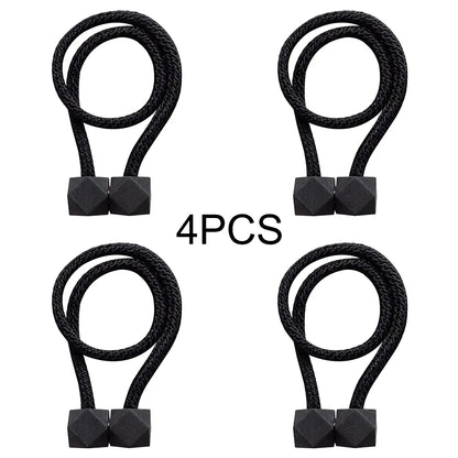 4pcs Curtain Tiebacks with Strong Magnet Thick Rope Design for Bedroom Living Room Kitchen Durable Plastic Home Decor Accessory