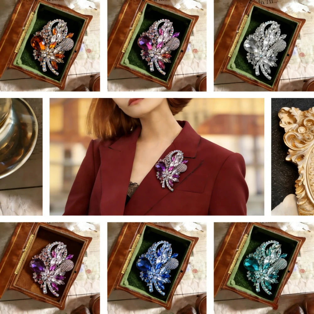 Baroque Luxury Beautiful Openwork Floral Design Brooch for Men and Women, Jewelry Accessories, Wedding Holiday Party Couple Gift