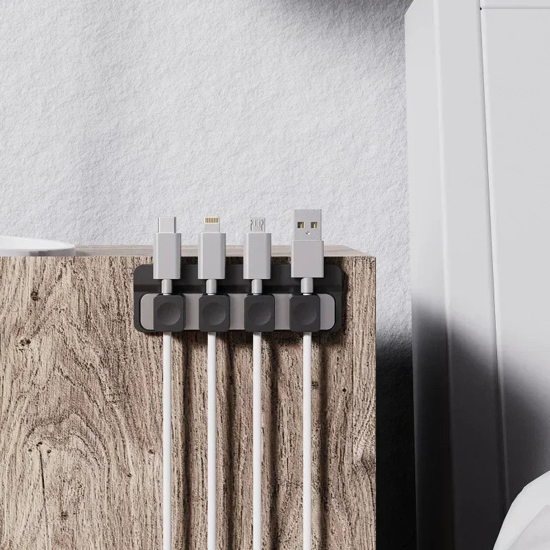 Adjustable Magnetic Cable Clips Cord Organizer Holder under Desk Smooth Wire Management Pad - Keeper for Home Office