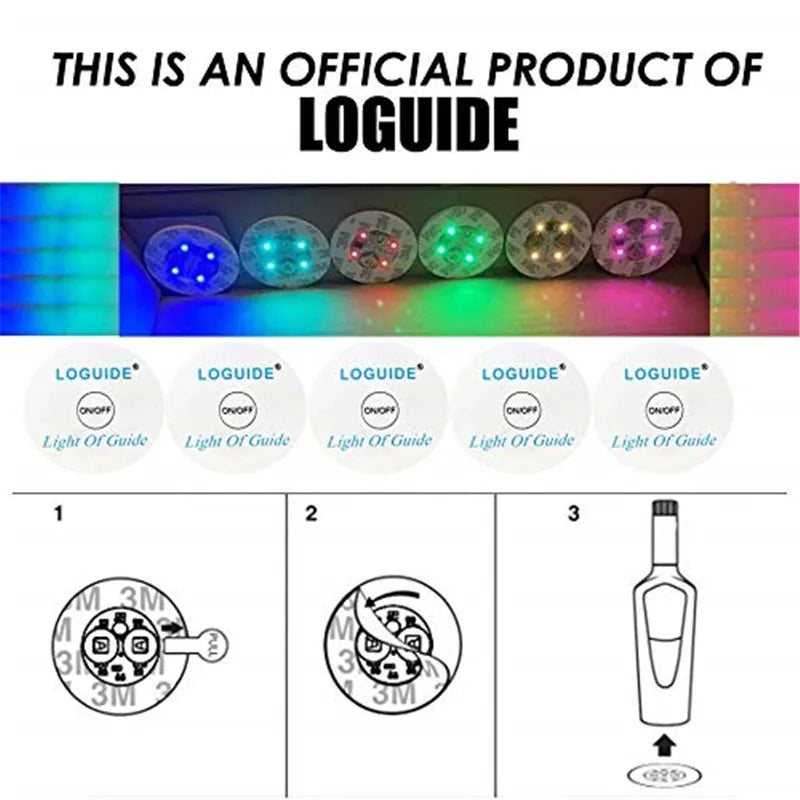 1/10/50pcs Luminous Coaster LED Bar Drinks Cup Pad Wine Liquor Bottles Coaster Atmosphere Light Cup Sticker Light-emitting Prop