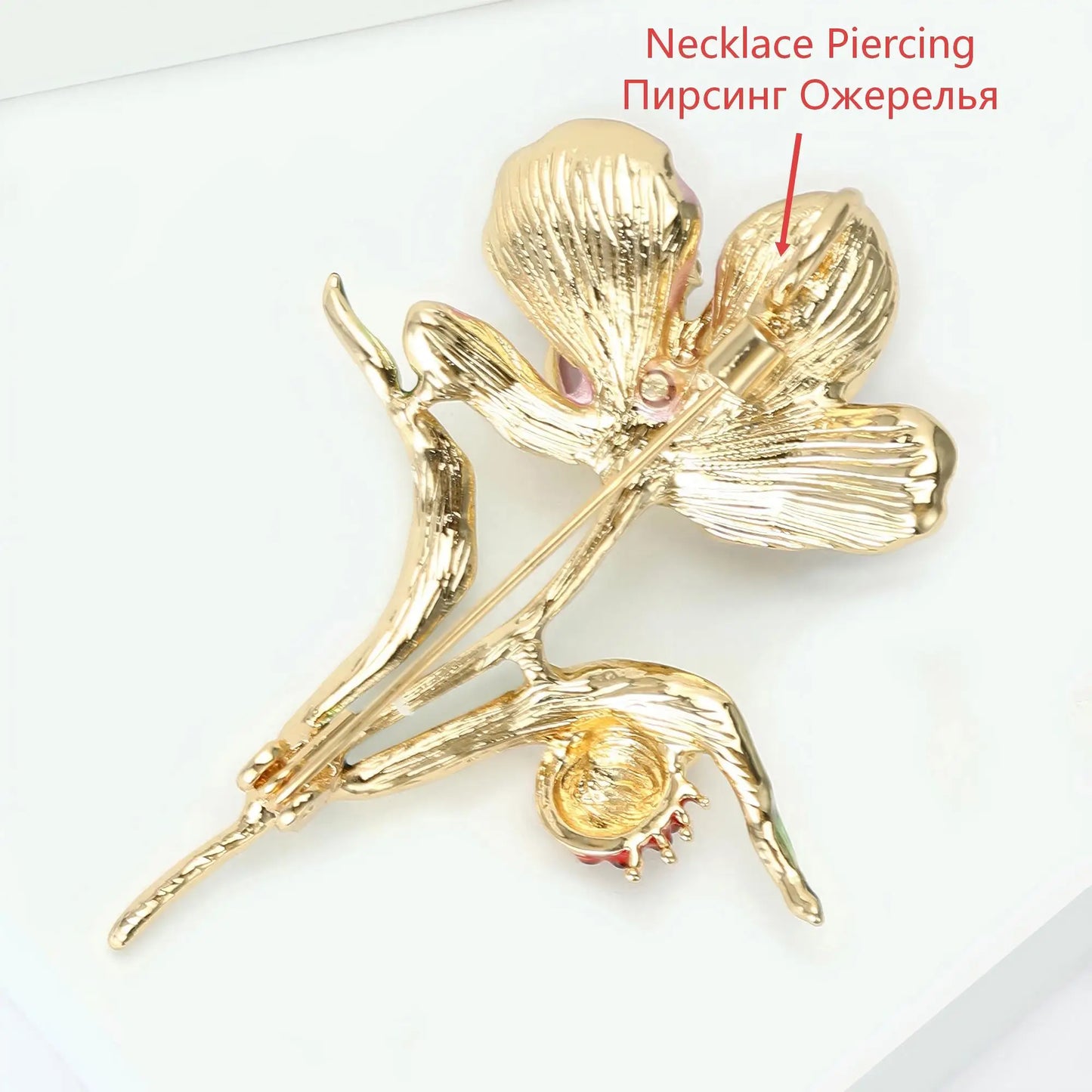 Beaut&Berry Luxury Enamel Lotus Flower Brooches for Women Unisex Plant Pins Casual Party Jewelry Accessories Gifts Decoration