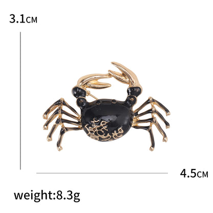 Enamel Rhinestone Crab Brooches For Women Unisex Animal Pins Multi-color Available Casual Party Accessories Gifts