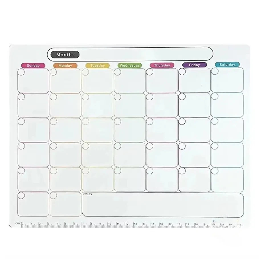 A Refrigerator Magnet ,Monthly And Weekly Planner, Magnetic Calendar Sticker, Soft Note Message Board