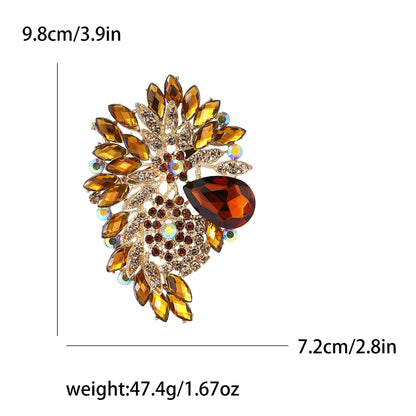 Beaut&Berry Luxury Large Crystal Glass Brooches for Women Rhinestone Pins Friends Party Gifts Banquet Jewellery Accessories