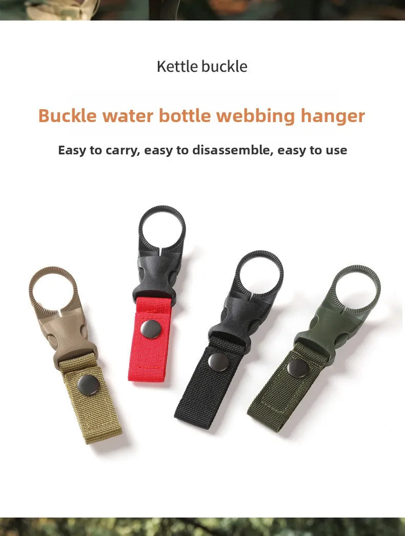 Webbing Water Bottle Holder Climbing Carabiner Belt Backpack Hanger Hooks Clip Multifunction Water Bottle Nylon Buckle Hook Clip