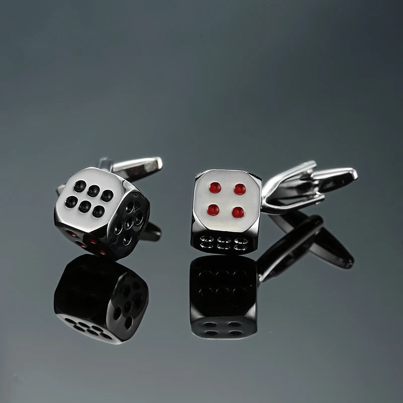 High quality men's French shirt cufflinks brand new fashion poker cufflinks dice pistol dice car logo buttons