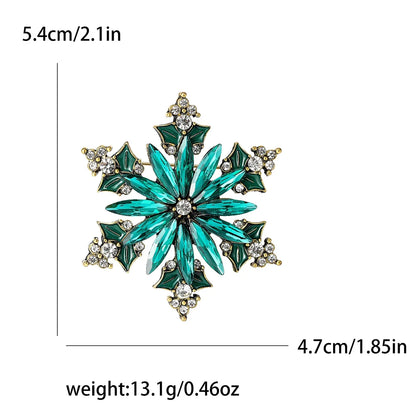 Christmas Rhinestone Snowflake Brooch for Women Unisex Pearl Ice Crystal Pin Event Party Backpack Decoration Clothes Accessories
