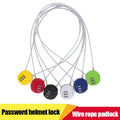 Extended Wire Rope Combination Lock 3 Digit Code Lock Password Motorcycle Helmet Metal Keyed Padlock Travel Anti-Theft Locks