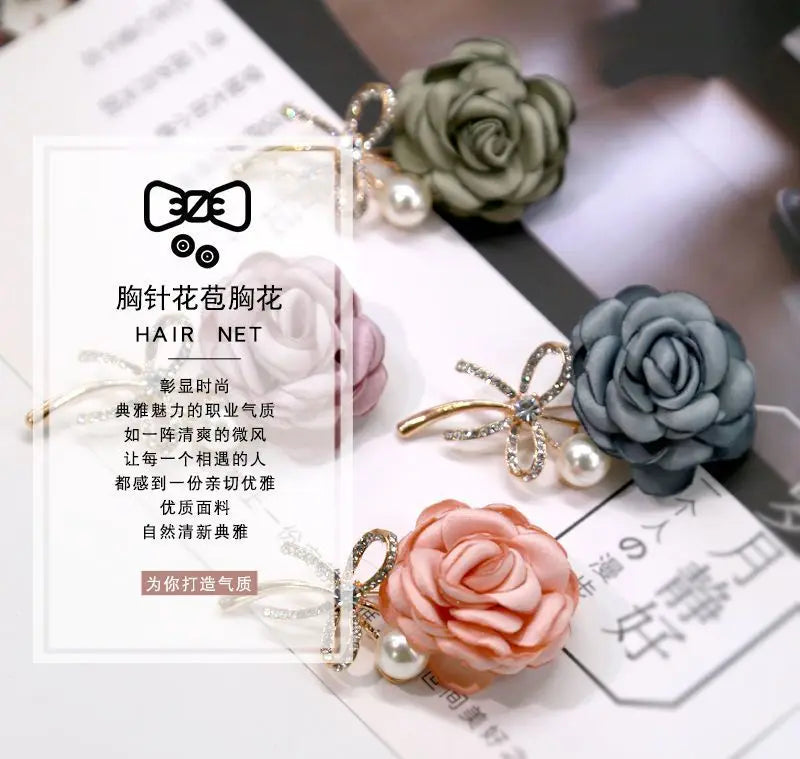 Luxury woman brooches Rose brooch fabric flower corsage shawl button sweater coat temperament pin accessories
