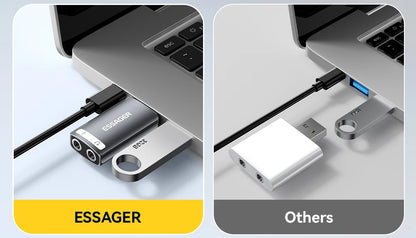 Essager USB Sound Card External 3.5mm USB Adapter Mic Headphone  Audio  Adapter Speaker Interface For Laptop Computer PS5 PS4