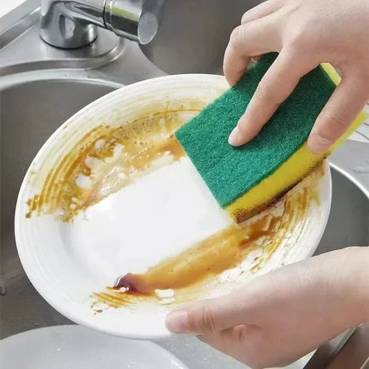 5PCS Kitchen Sponges Dual-Sided Scrub Pads Super Absorbent Dish Towel Scratch Resistant Scrubbing Sponge Highly Absorbent