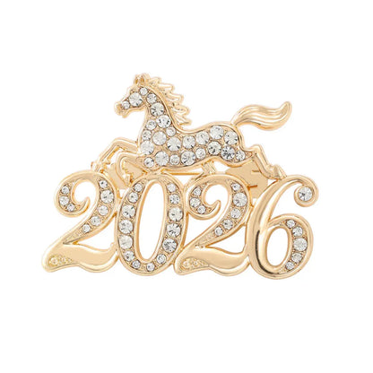 SKEDS Zodiac Horse Year Series Brooch High-End Luxury Chinese Style 2026 Birth Year Accessory Exquisite Animal Pin Gift