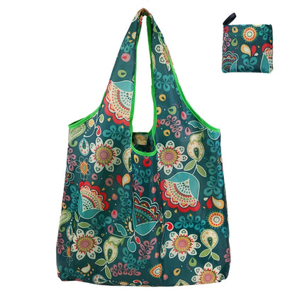 Shopping Bags Fashion Portable Various Prints and Large Capacity Convenient Nylon Easy to Fold Package Travel Essential