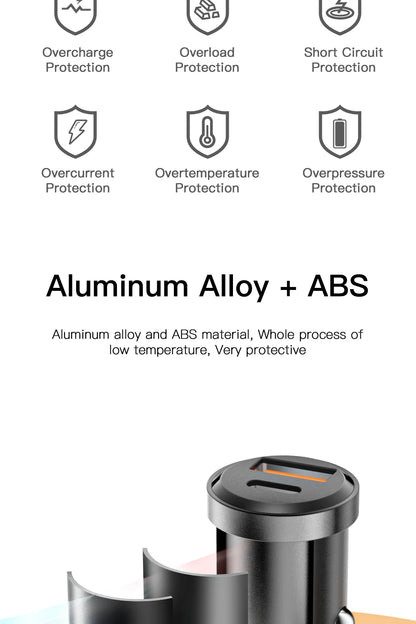 Essager USB C Car Charger 45W 5A Quick Charge 4.0 QC PD 3.0 SCP USB Type C Fast Charging For iPhone14 13 Huawei Samsung Xiaomi