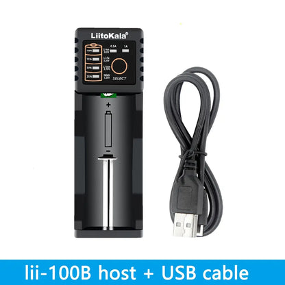 LiitoKala Lii-100B Lii-100 18650 Battery Charger For 26650 16340 RCR123 14500 LiFePO4 1.2V Ni-MH Ni-Cd Smart Charger