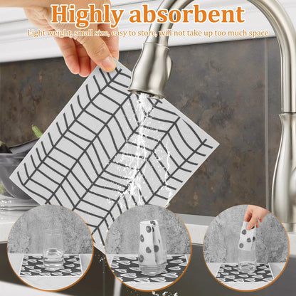 5/6/12Pcs Swedish Dishcloths Absorbent Cellulose Sponge Cloths Non Scratch Swedish Towels Biodegradable Kitchen Cleaning Tools