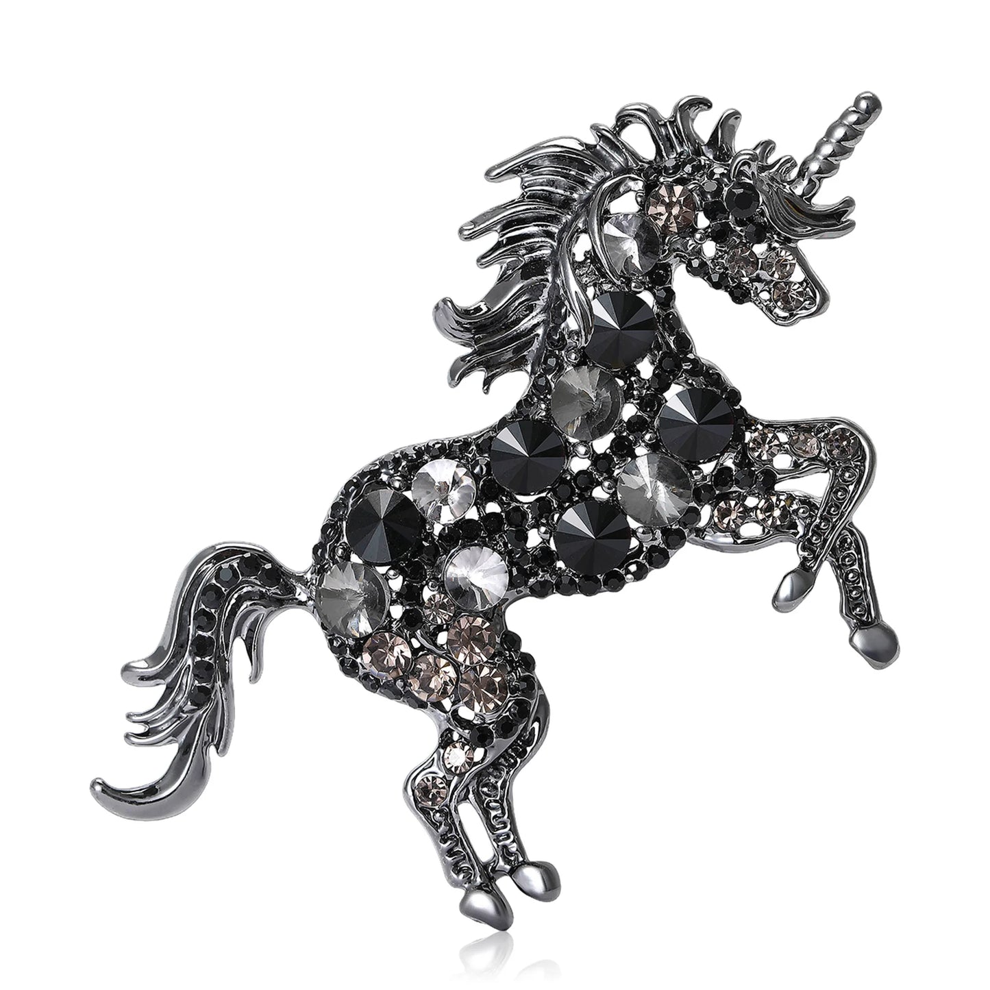Beaut&Berry Classic Rhinestone Horse Brooches for Women Animal Pin Necklace Luxury  New Year Gifts Friends Zodiac Animal Jewelry