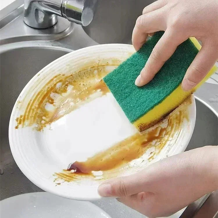 5PCS Kitchen Sponges Dual-Sided Scrub Pads Super Absorbent Dish Towel Scratch Resistant Scrubbing Sponge Highly Absorbent