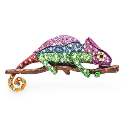 Wuli&baby Charming Lizard Brooches For Women Unisex 2-color Beautiful Enamel Animal Party Casual Brooch Pins Gifts