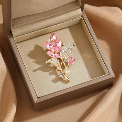 Orchid Style Brooch Women's Alloy Flower Plant Brooches Fashionable and Versatile Clothing Backpack Scarf Accessories Brooch
