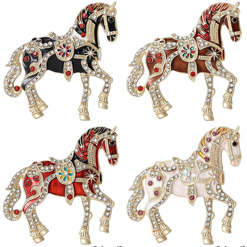 Retro Horse Brooch for Men Women Fashion Horse Animal Brooches Pins Jewelry Trendy Accessories Birthday Gift 2025