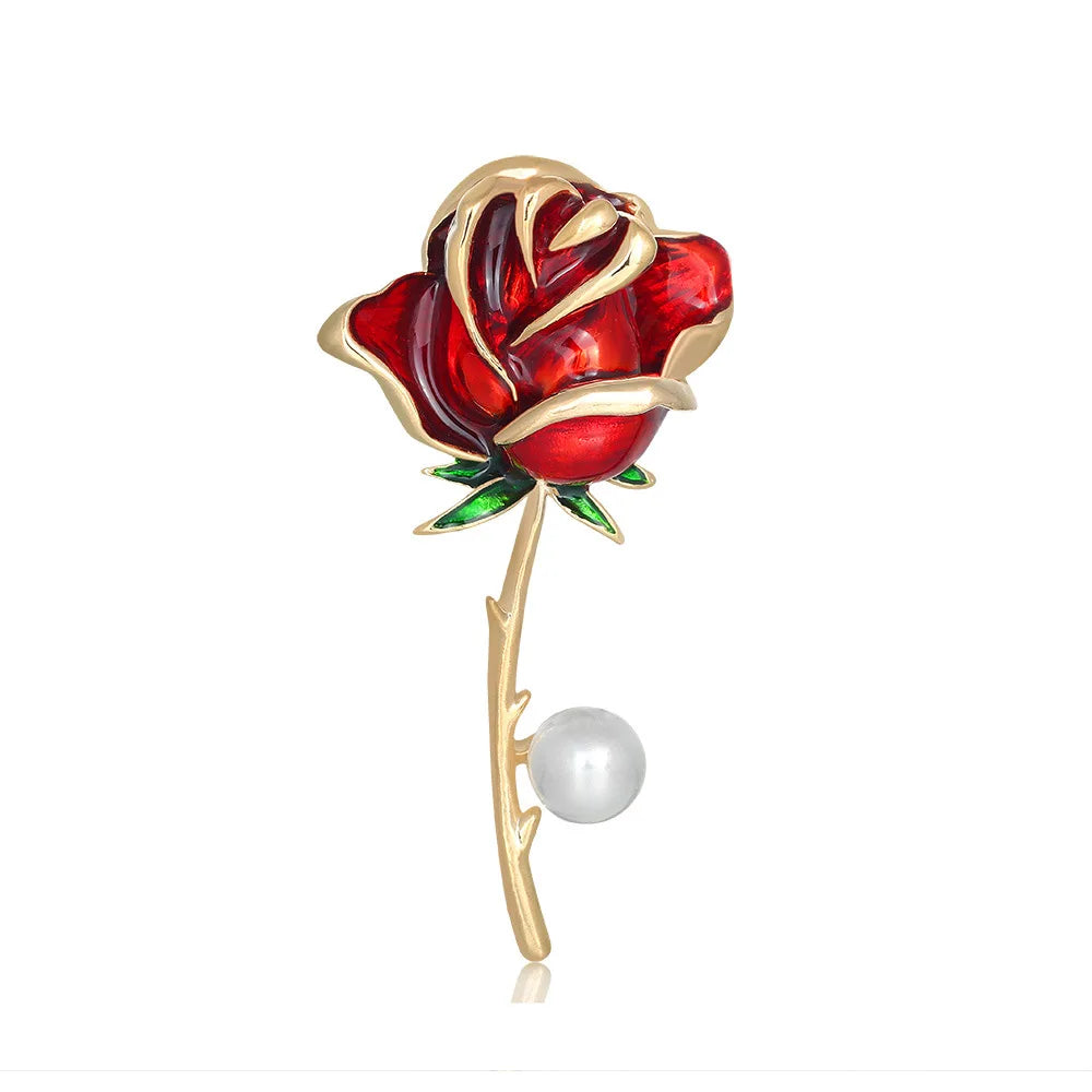 Vintage Sparkling Crystal Rose Hydrangea Magnolia Lotus Peony Poppy Flower Brooch Rhinestone Plant Pin Accessories Jewelry Gift