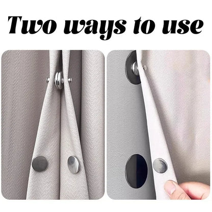 4Pairs Curtain Magnets Closure with Self-Adhesive Patch Keep Curtain Closed Bathroom Bedroom Magnetic Light-Blocking Buckle