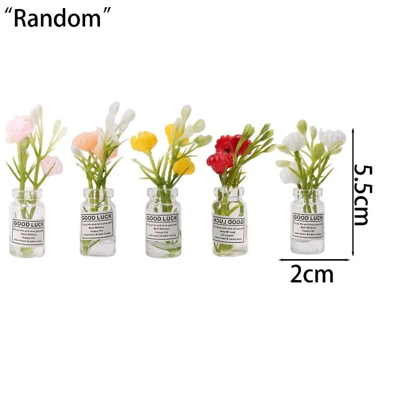 1/30Pcs Cute Mini Fridge Magnet Mini Small Vase frigerator Home 3D Vase Artificial Flower Magnet Kitchen Decoration Accessories