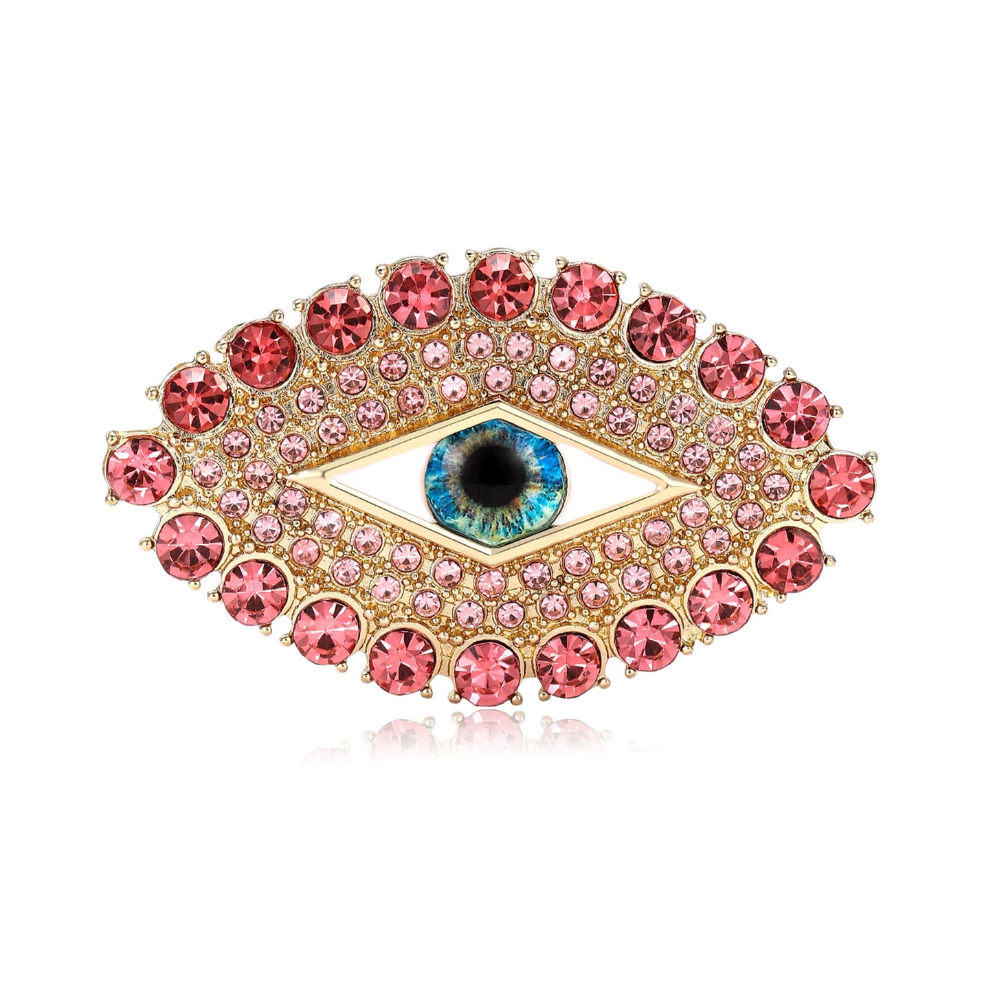 Beaut&Berry Trendy Rhinestone Devil's Eye Brooches for Women Beautiful Pins Friends Party Gifts Banquet Jewellery Accessories