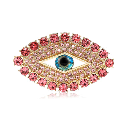 Beaut&Berry Trendy Rhinestone Devil's Eye Brooches for Women Beautiful Pins Friends Party Gifts Banquet Jewellery Accessories