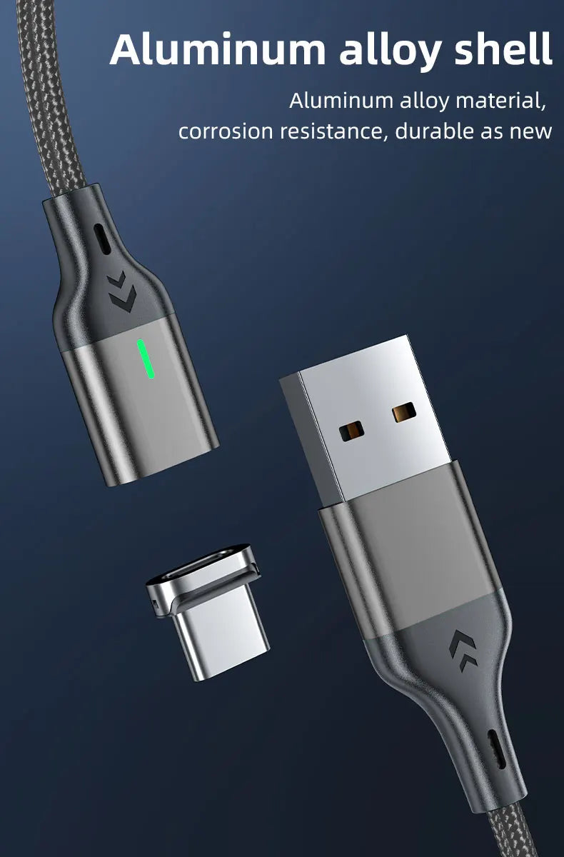 AUFU Magnetic Charge Cable Fast Charging USB Type C Cable for Samsung Xiaomi iPhone Magnet Micro USB Data Quick Charging Wire