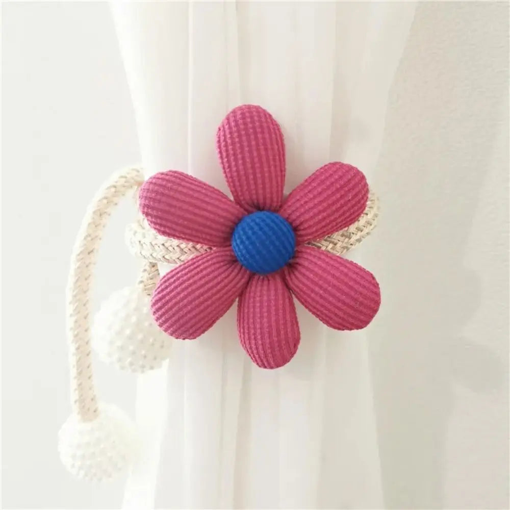 1pc Cute Magnetic Buckle Curtain Buckle Clip Flower Shape Pearl clasp Curtain Tieback Curtain Holders Kids Room