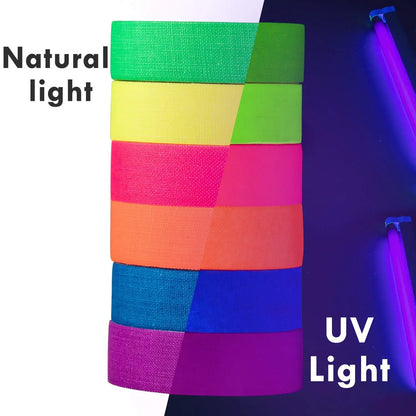 6Pcs/set Tape Fluorescent Tape Self Adhesive Sticker Reactive Black Light Reactive Photography Home Decor DIY Crafts